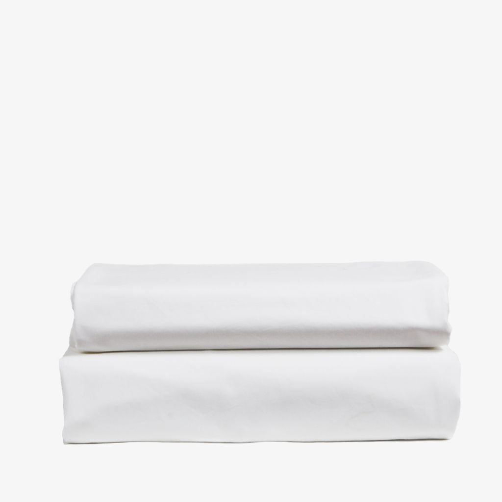 Heavyweight Cotton Percale Flat Sheet White