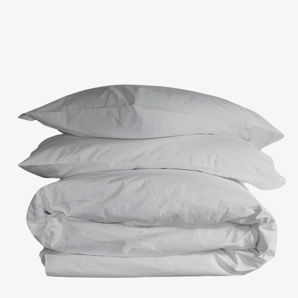Heavyweight Cotton Percale Quilt Cover Ash Grey
