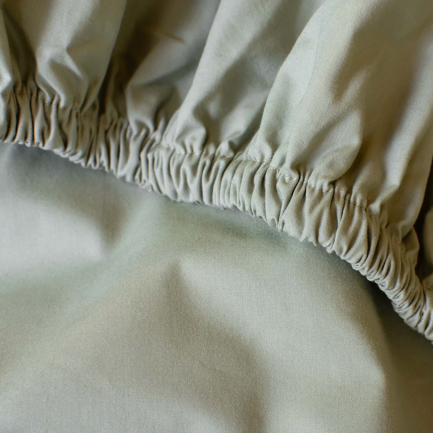Heavyweight Percale Cotton Fitted sheet Sage Green
