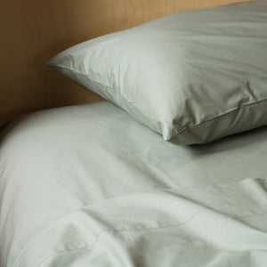 Heavyweight Cotton Percale Fitted Sheet Sage Green
