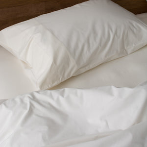 Heavyweight Cotton Percale Sheet Set Ivory Australia