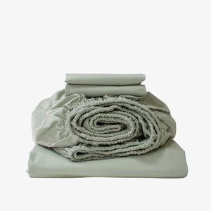 Heavyweight Cotton Percale Sheet Set Sage Green