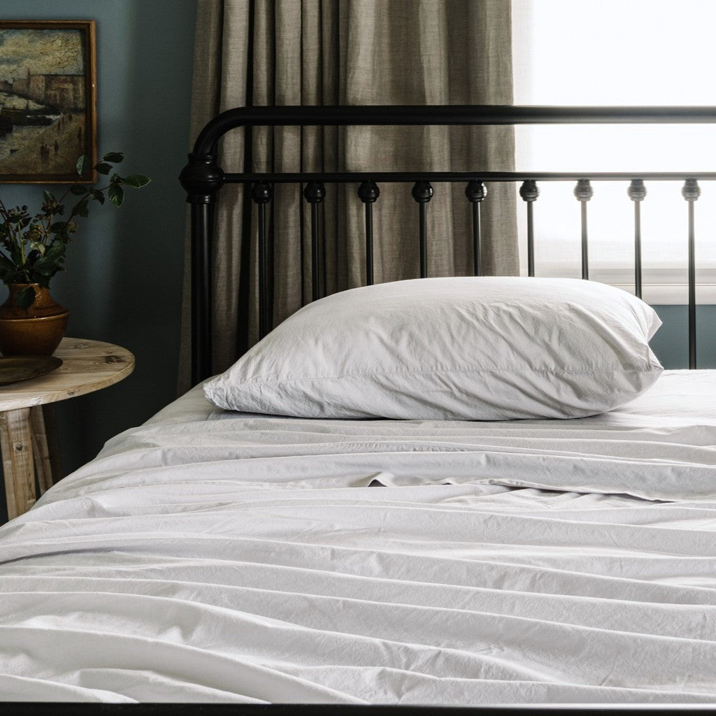 100% cotton percale quilt cover set ash grey