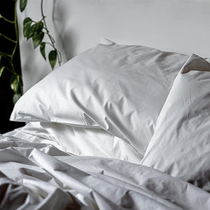 Thick cotton percale sheets White