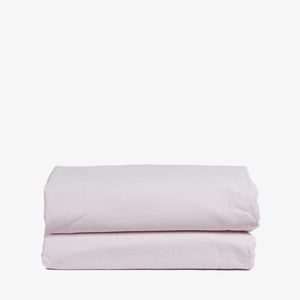 Heavyweight Cotton Percale Flat Sheet Wildflower Blush Pink