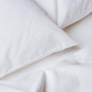 Thick heavyweight cotton percale pillowcases White