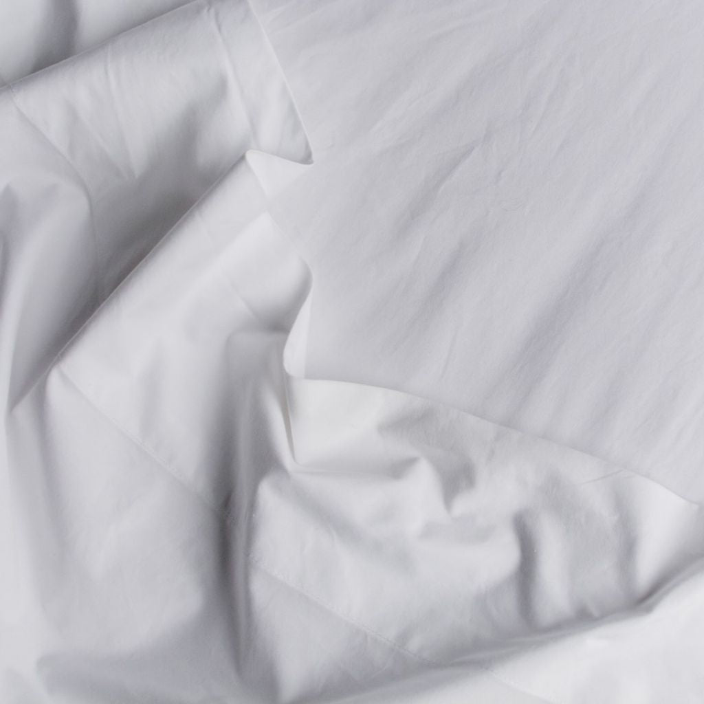 Hotel quality percale cotton flat sheet white