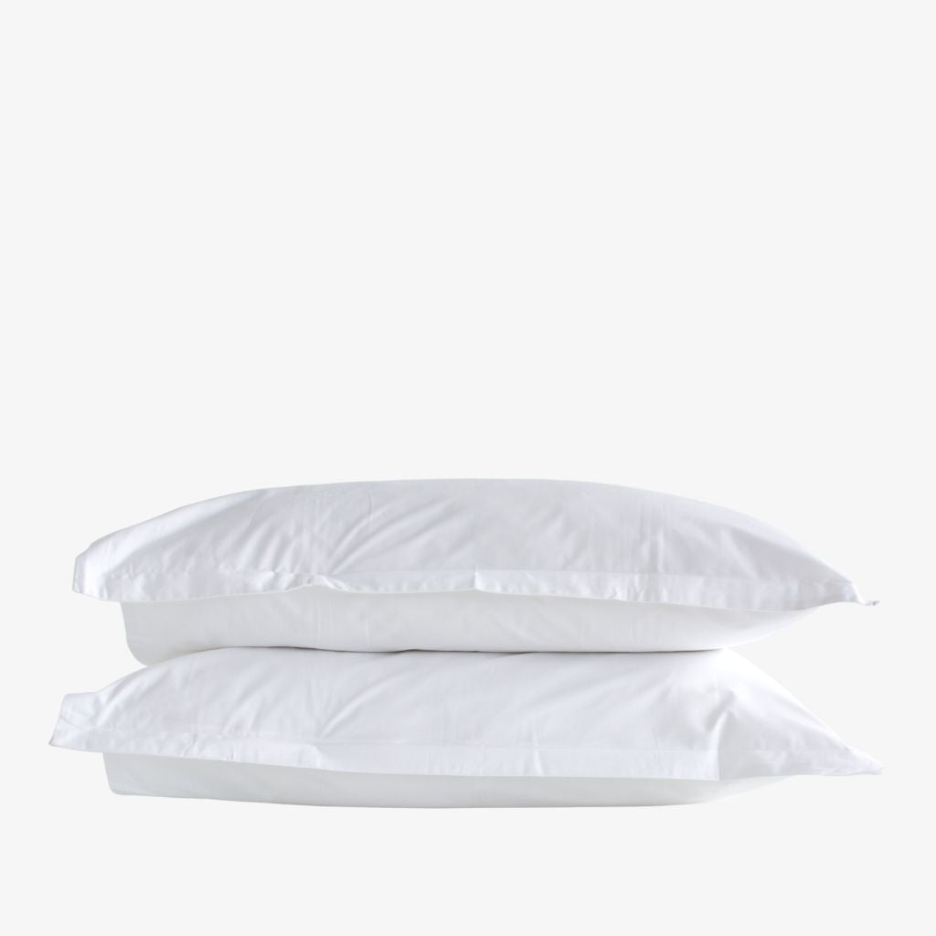 heavyweight cotton percale oxford sham pillowcases white