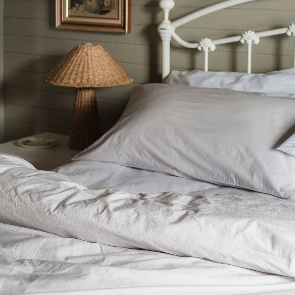 Heavyweight Percale Quilt Cover - Ash