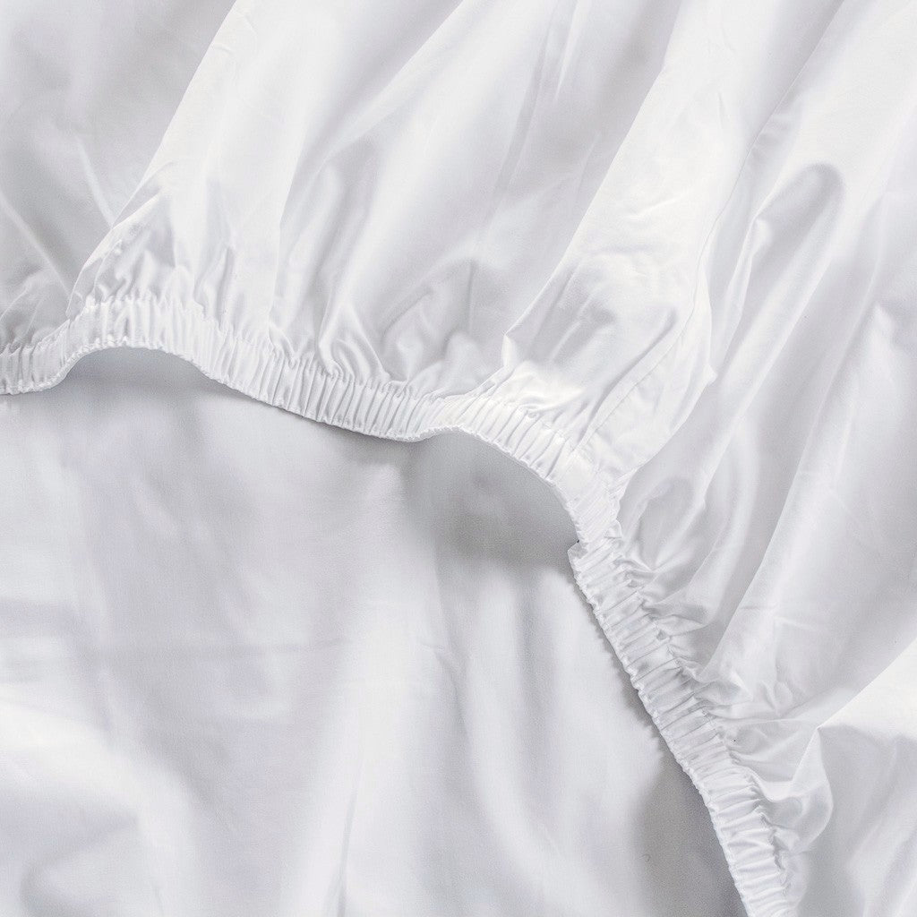Thicker cotton percale fitted sheet white