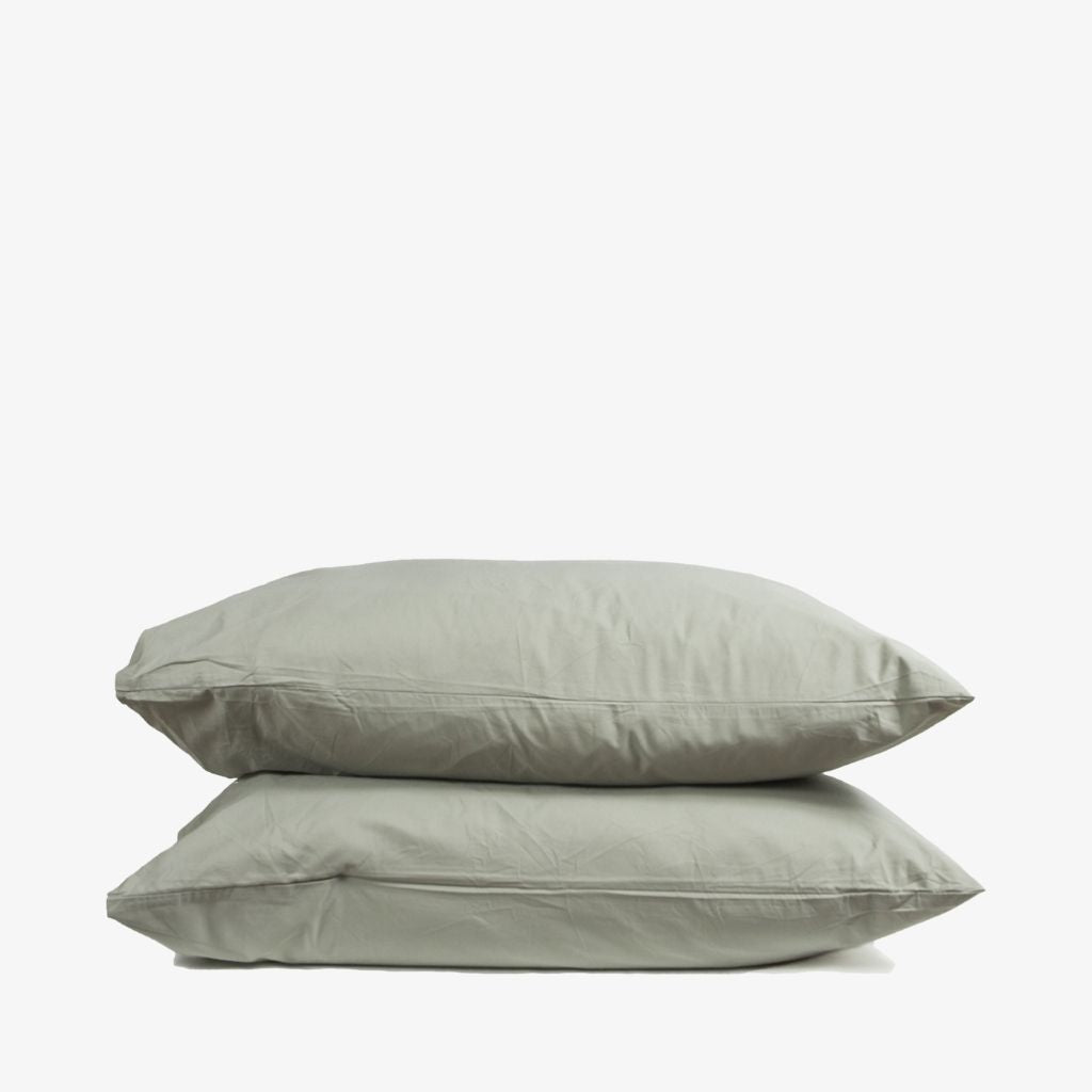 100% cotton percale pillowcases Sage green
