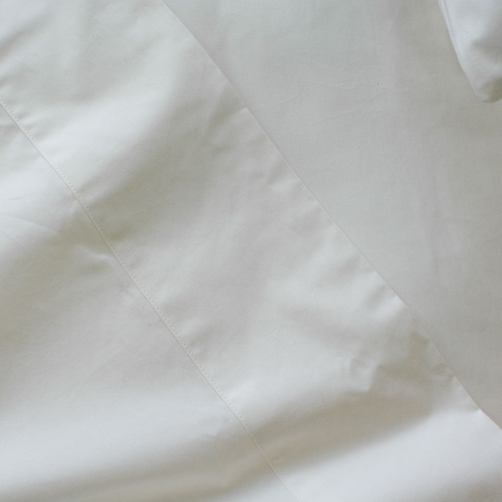 Heavyweight Cotton Percale Flat Sheet Ivory