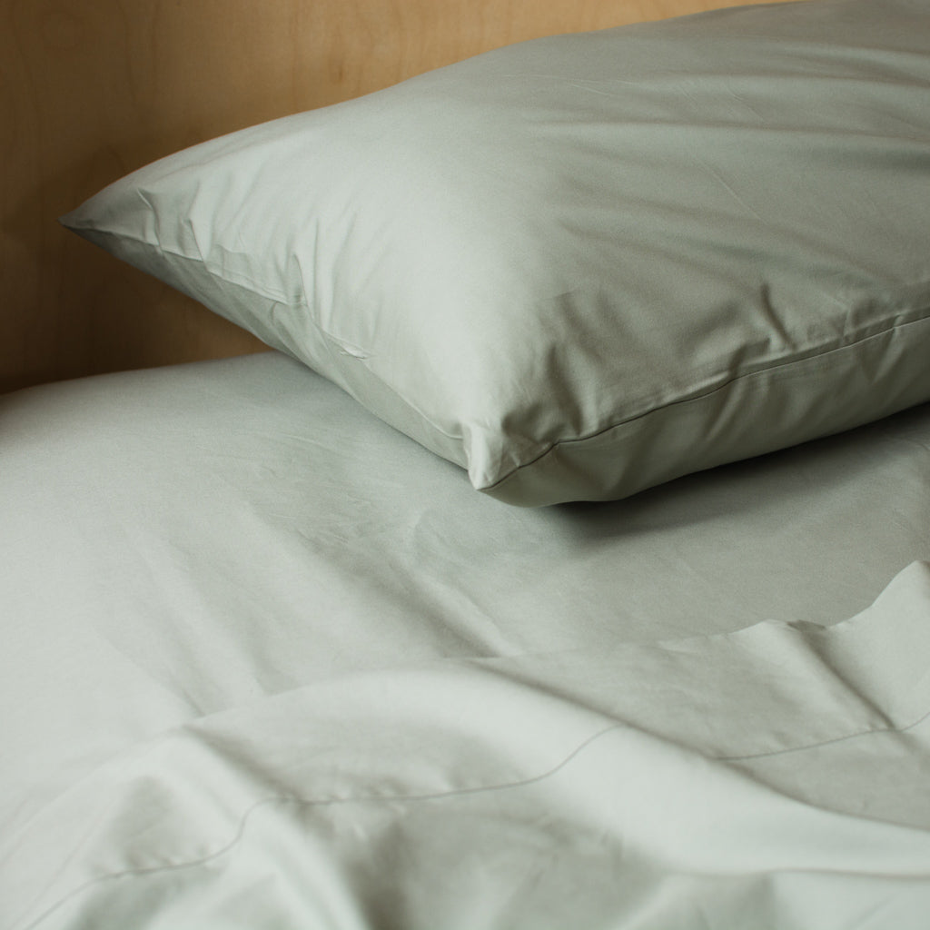 Heavyweight Cotton Percale Pillowcases Sage Green