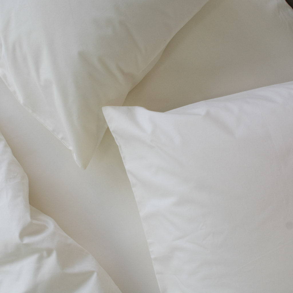 Heavy Percale Cotton Pillowcase Set Ivory