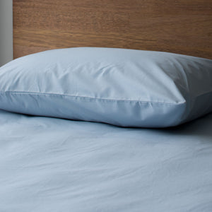 Thick Cotton Percale Pillowcase Set Light Blue