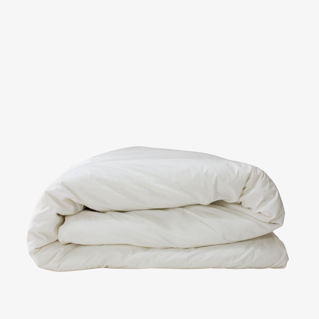 Heavyweight Percale Cotton Duvet Cover Ivory