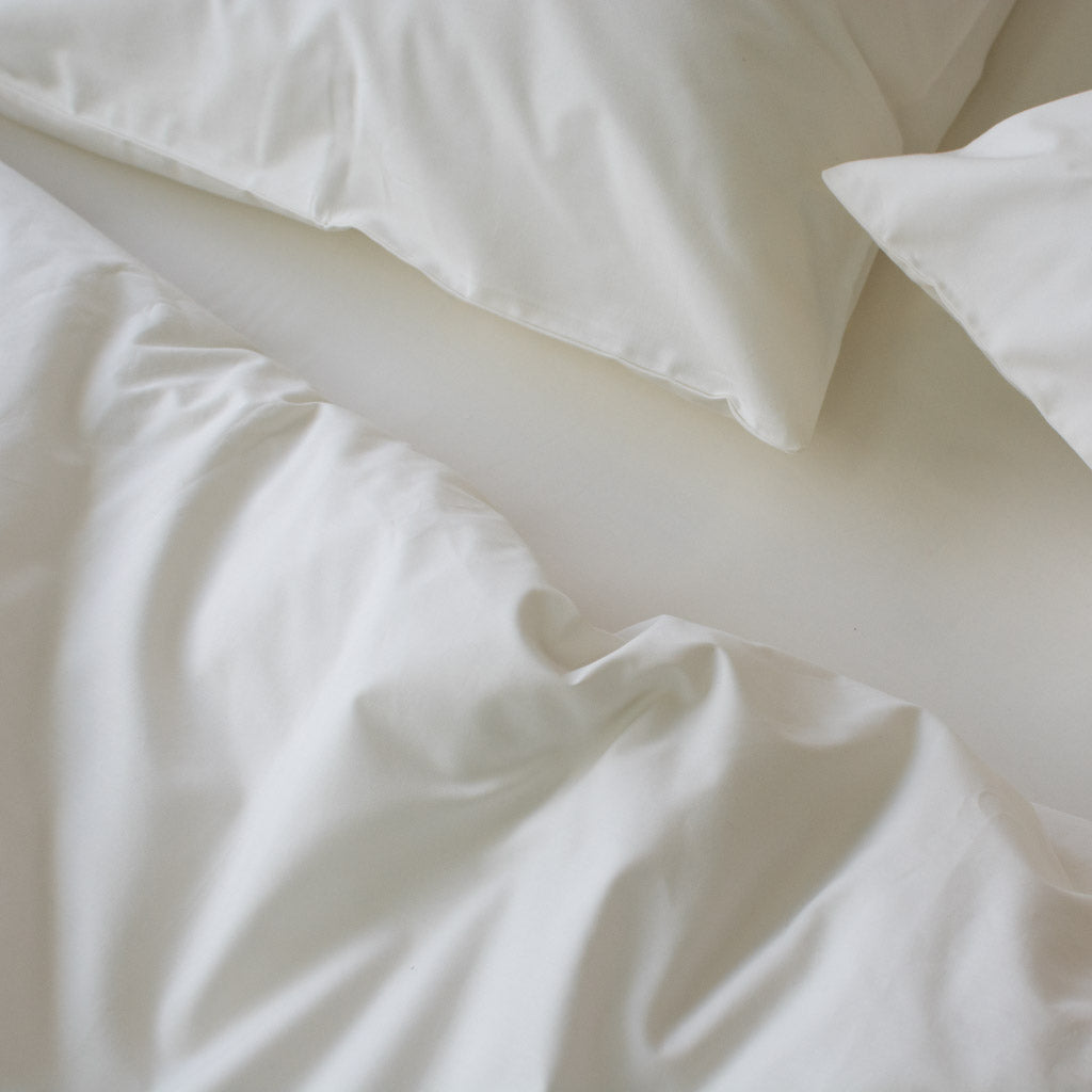 Heavyweight Percale Cotton Duvet Cover Ivory