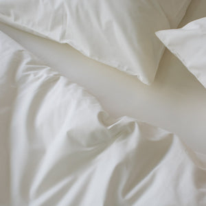 Heavyweight Cotton Percale Duvet Cover Ivory