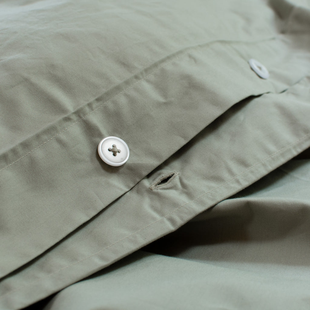 Heavyweight Cotton Percale Quilt Cover Sage Green
