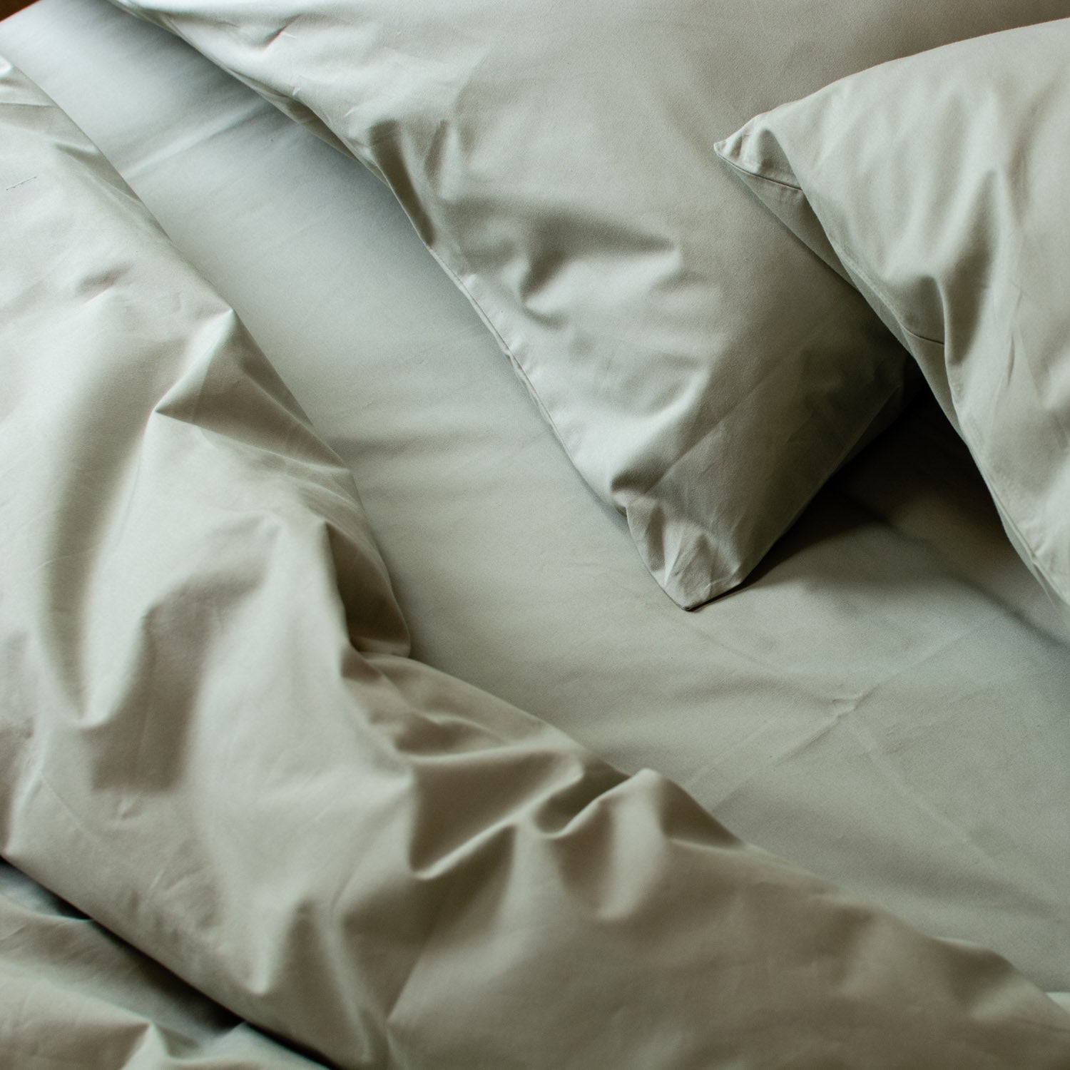 Heavyweight Cotton Percale Quilt Cover Sage Green