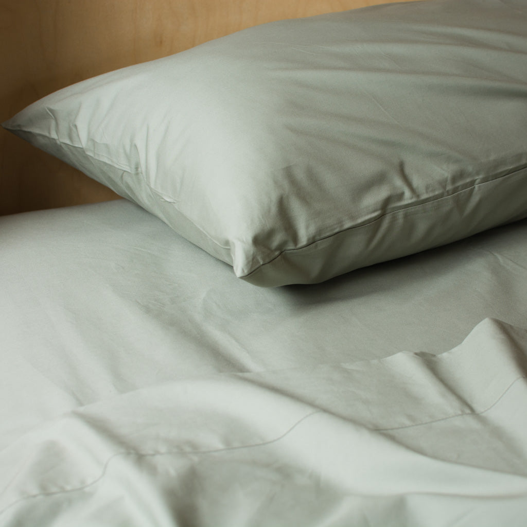 Heavyweight Cotton Percale Sheet Set Sage Green