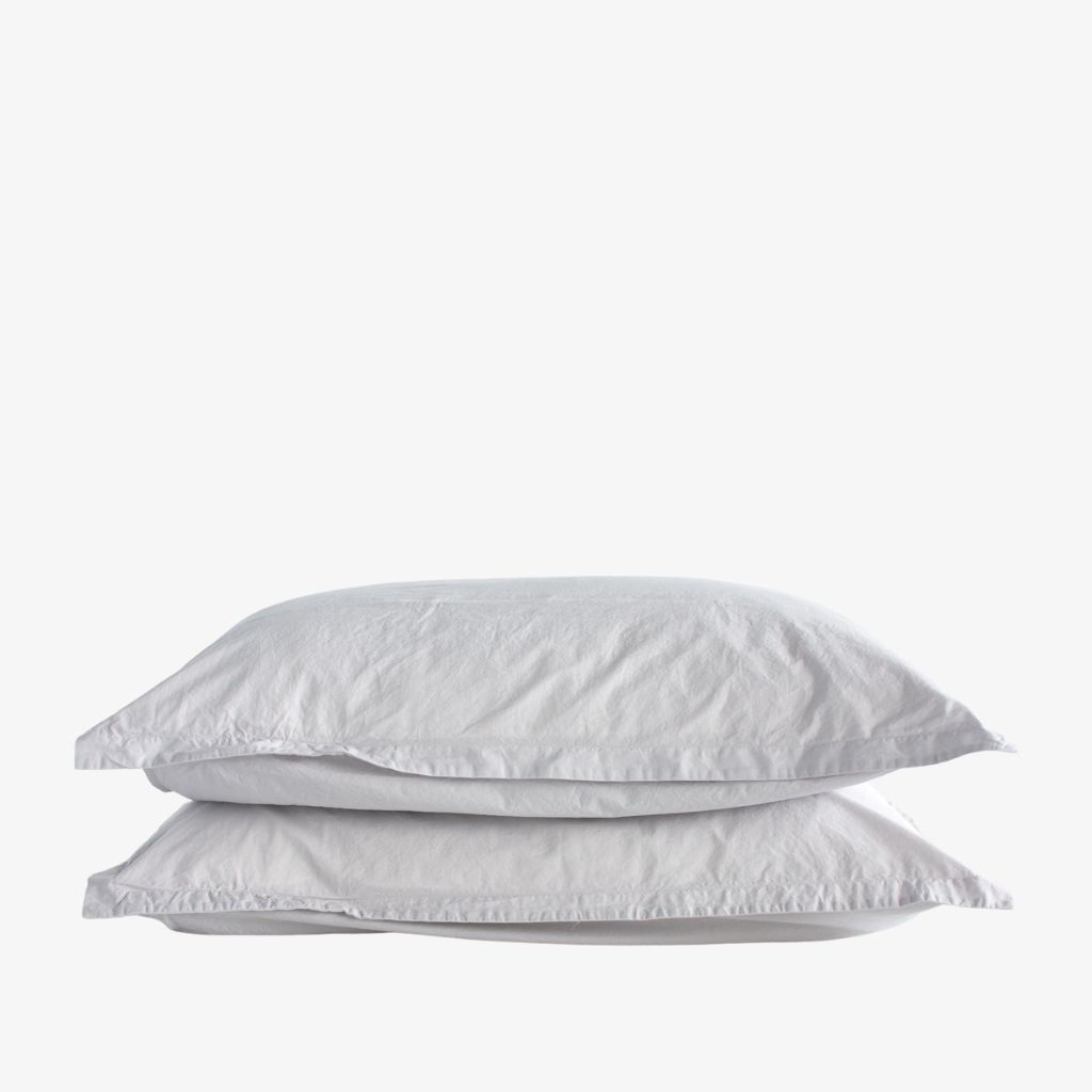 washed cotton percale oxford sham pillowcases ash