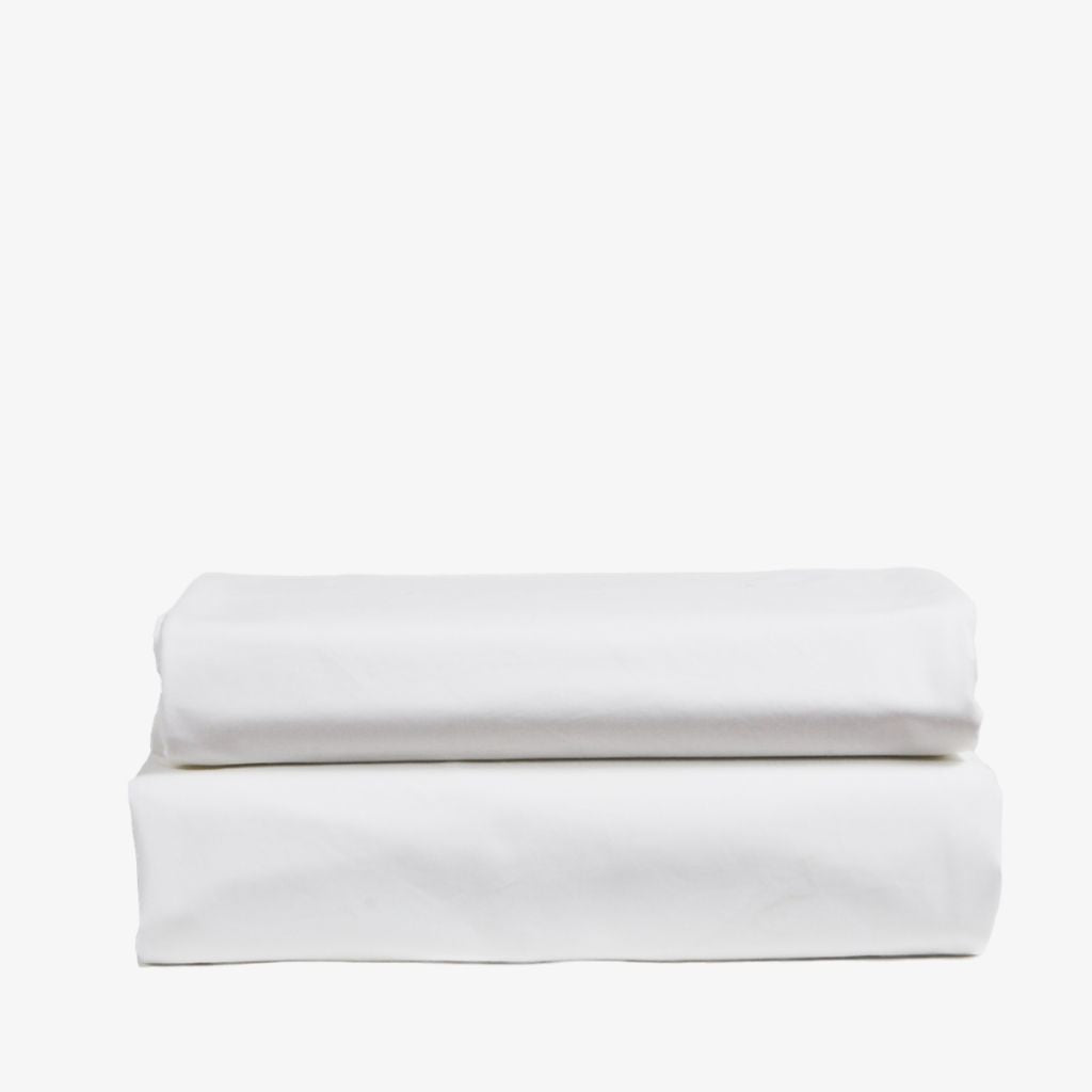 Thick Cotton Percale Flat Sheet White