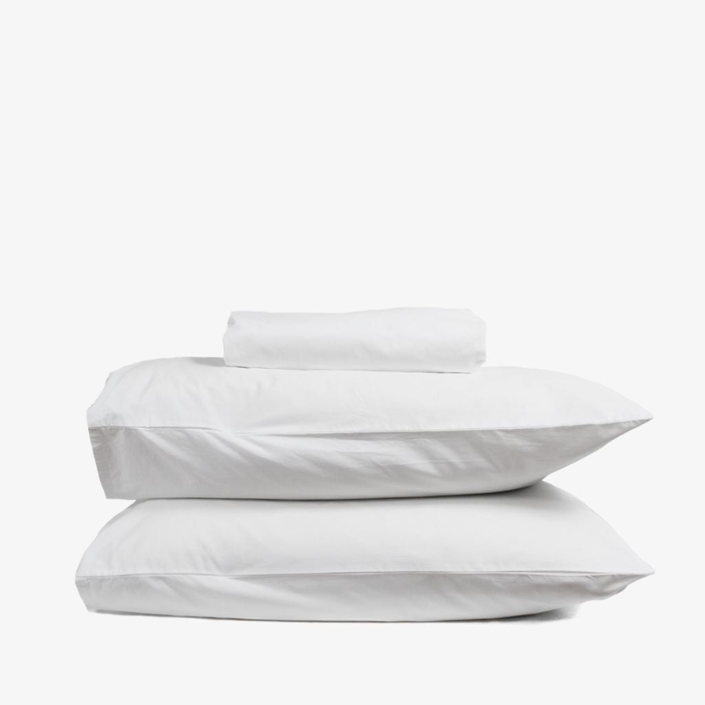 Heavyweight Cotton Percale Sheet Set White