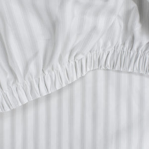 thick cotton fitted sheet ash ticking stripe