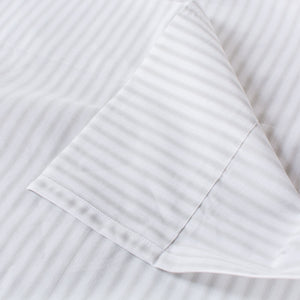 Cotton percale flat sheet grey stripe ash ticking stripe
