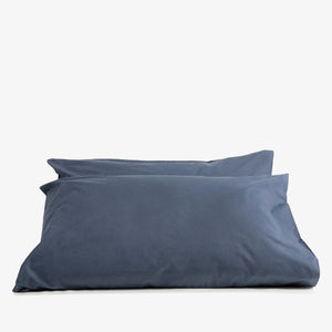 Heavyweight Cotton Percale Pillowcase Set Navy Blue
