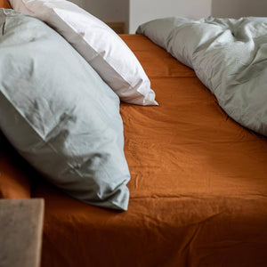Luxury Cotton Percale Fitted Sheet Amber