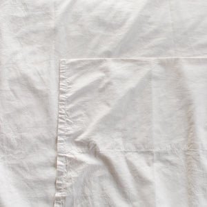Washed cotton percale flat sheet Sand beige
