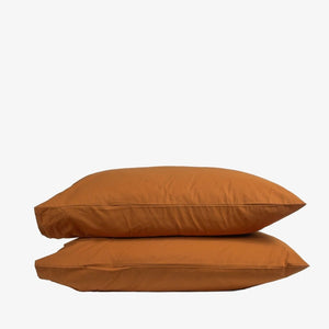 Luxury Cotton Pillowcases Amber Orange