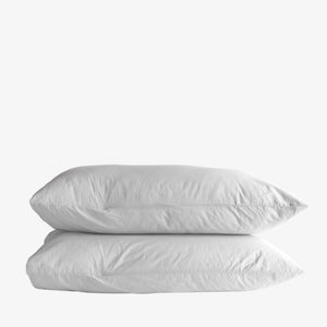 Washed Cotton Percale Pillowcase Set Grey Ash
