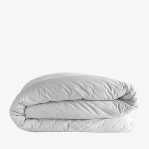 Washed Cotton Percale Quilt Cover Light Grey Ash