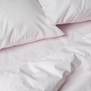 Luxury Washed Cotton Percale Sheet Set Wildflower Pink